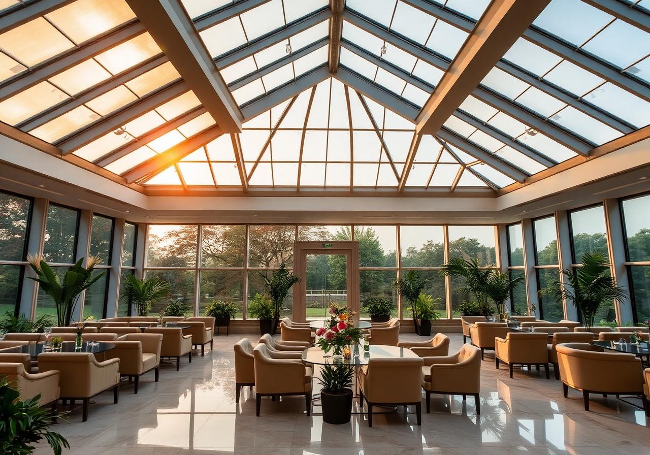 Conservatory Room with glass ceiling