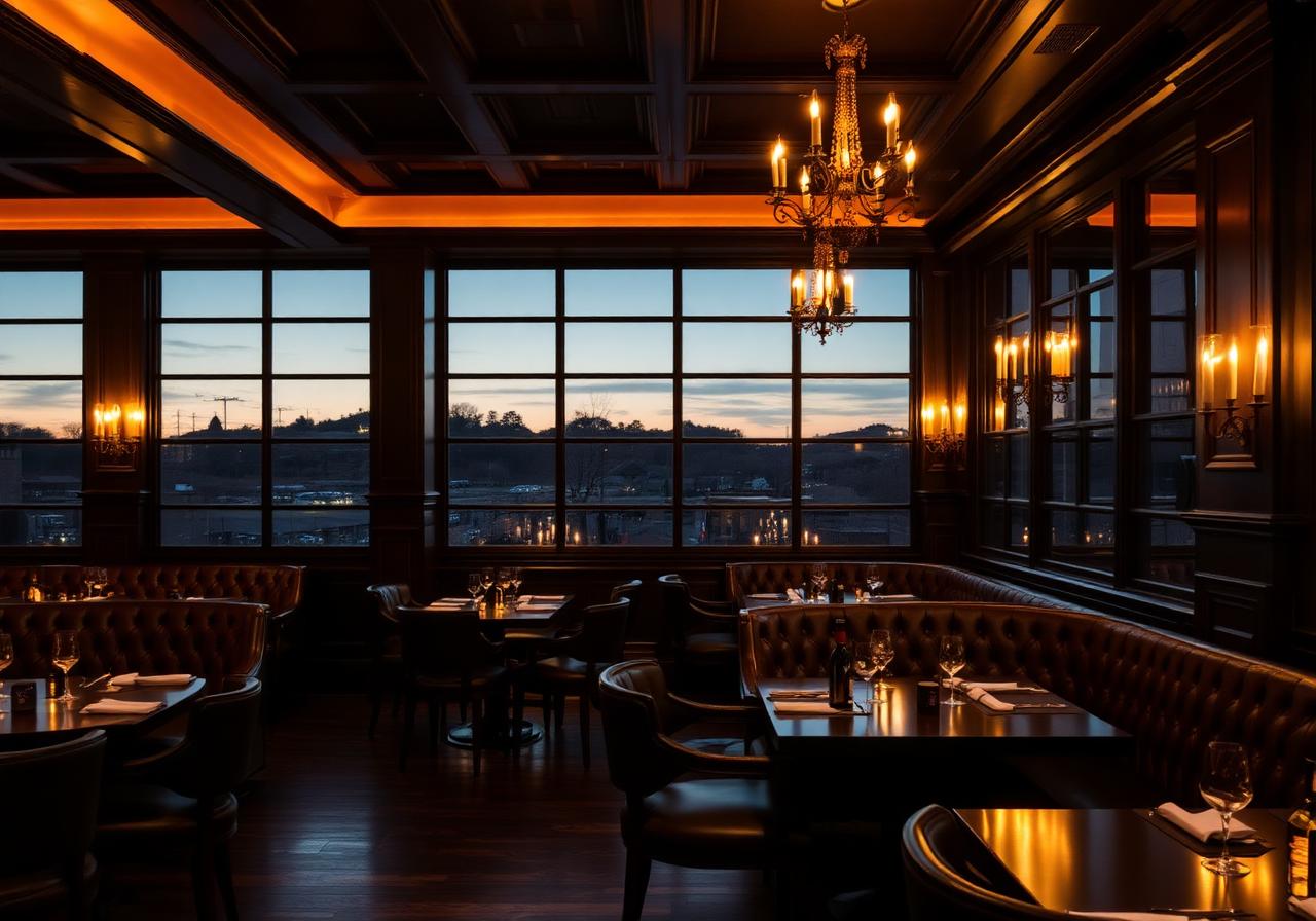 Elegant Texas steakhouse interior